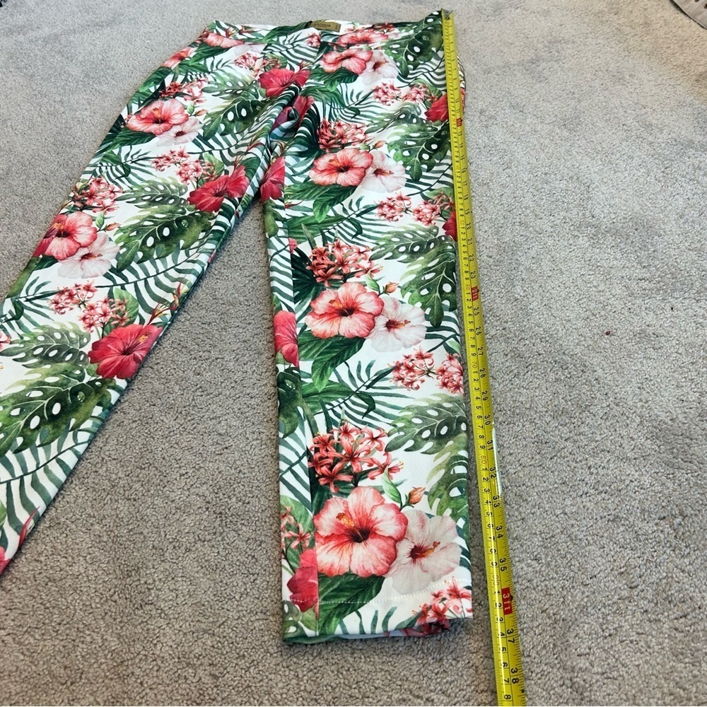 Sacoor Brothers pink green floral flower tropical ankle pants Sz 38 NWT - Picture 10 of 12